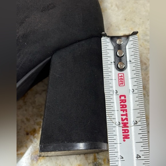 The Limited Erica womens size 8 black faux suede ankle boots block heel side zip - Picture 6 of 8